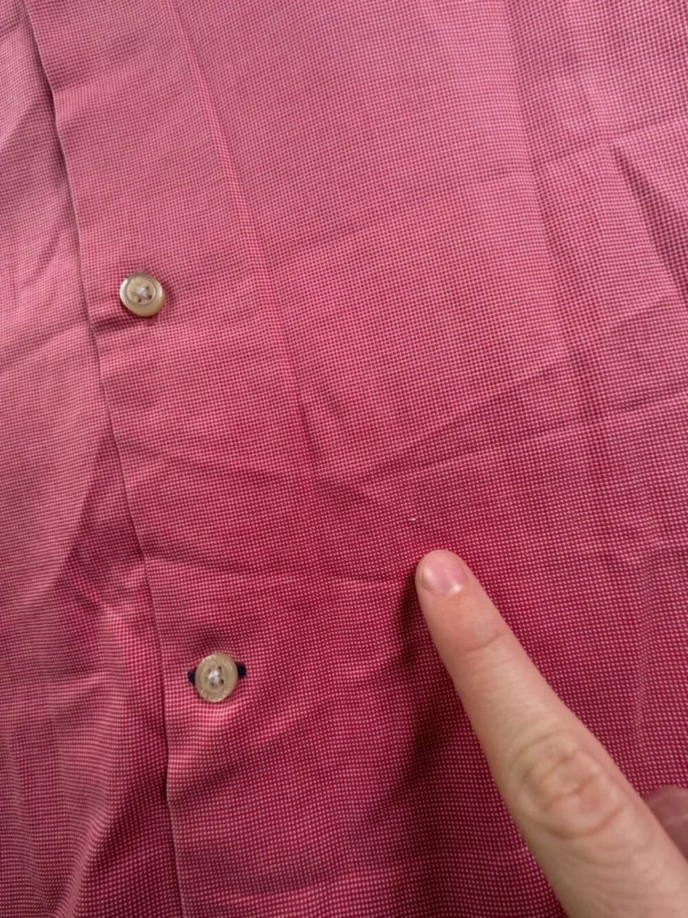 Banana Republic Button Up Shirt Red Non Iron Slim Fit 16 16.5 Large Long Sleeve